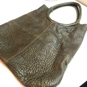 Unique Genuine Leather Olive Green Tote